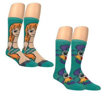 Ripple Junction One Piece Anime Straw Hat Pirates Adult Crew Socks 2-Pairs Officially Licensed