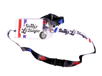 Harley Quinn Daddies' Little Monster Reversible Breakaway Keychain Lanyard with ID Holder, Rubber Charm and Collectible Sticker