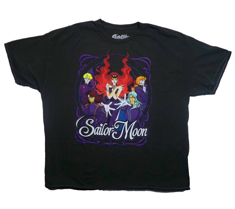 Sailor Moon Mens T-Shirt - Cast of Villians over Name