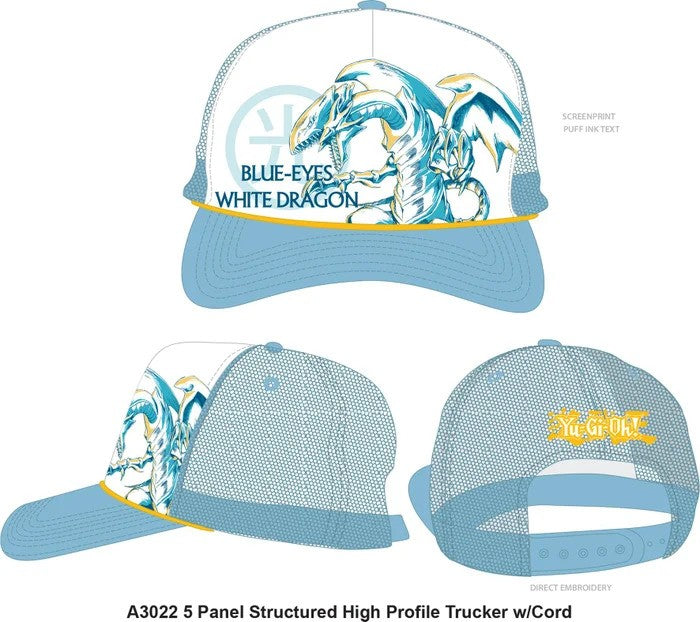 YU-GI-OH! Duel Blue Eye White Dragon Adjustable Braided Hat - Inmyparentsbasement.com