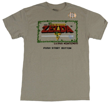 Legend of Zelda Mens T-Shirt - NES Press Start Logo Screen