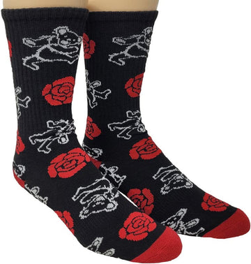 Ripple Junction Grateful Dead Adult Crew Socks Dancing Bears and Roses Officially Licensed