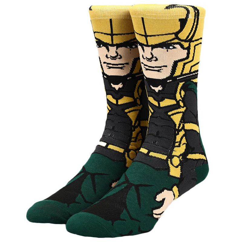 Marvel Loki 360 Character Crew Socks for Men - Inmyparentsbasement.com