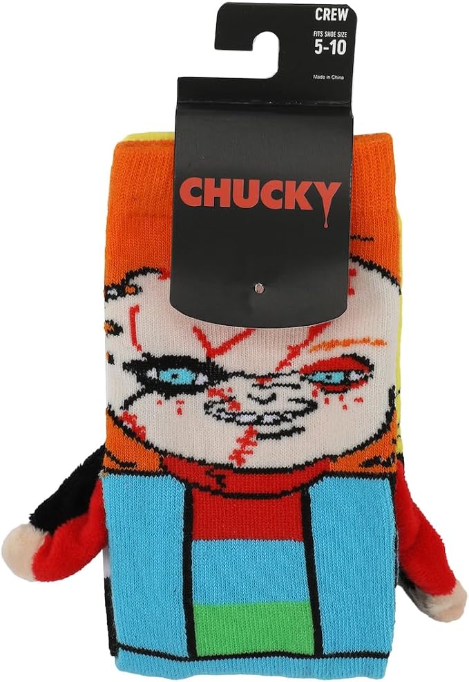 Bioworld Chucky & The Bride Of Chucky Women's Casual Crew Magnetic Hand Holding Socks