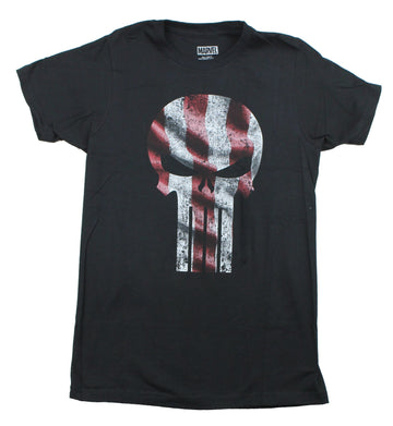 Punisher (Marvel Comics)  Mens T-Shirt - American Flag Style Skull Logo