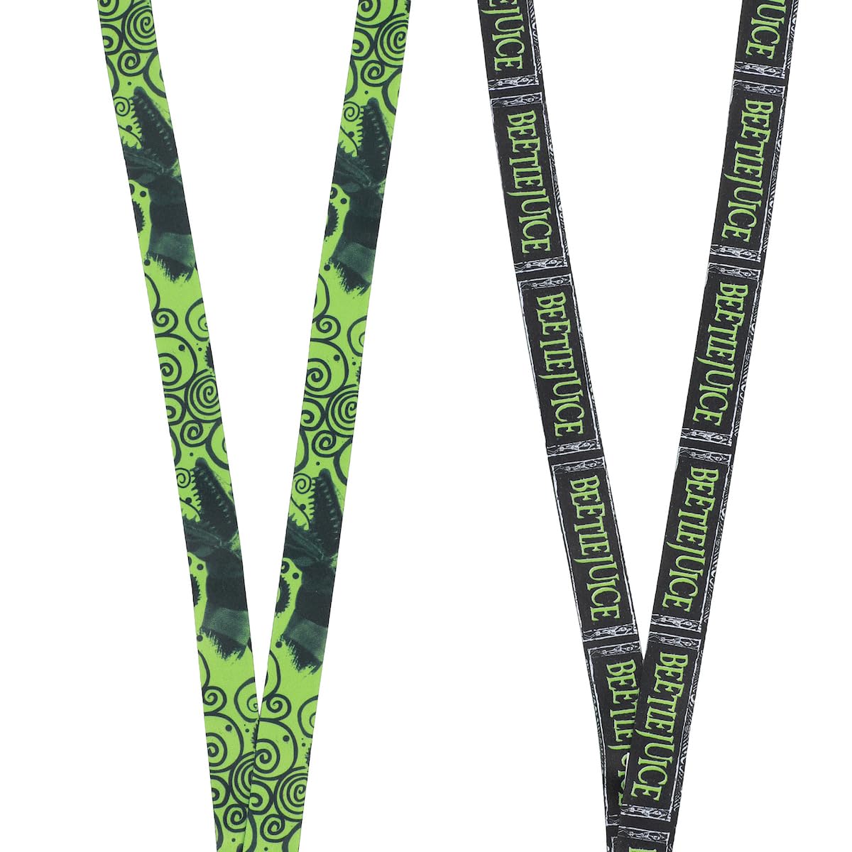 Beetlejuice Green Logo 22-inch Lanyard with Clear ID Sleeve and Rubber Charm