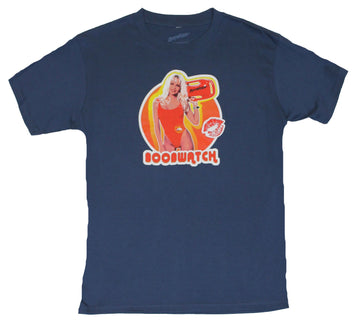 Baywatch Mens T-Shirt  - Boobwatch Classic Pam Anderson Show Circle Image