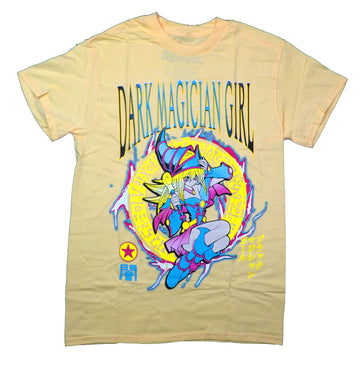 Yu-Gi-Oh Mens T-Shirt - Dark Magician Girl Crouching Inside Yellow Circle
