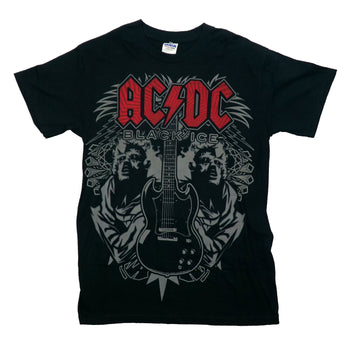 AC/DC Mens T-Shirt - Band Black Ice Album Guitar Logo