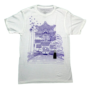 Spirited Away Mens T-Shirt - No Face On Bridge Below Temple