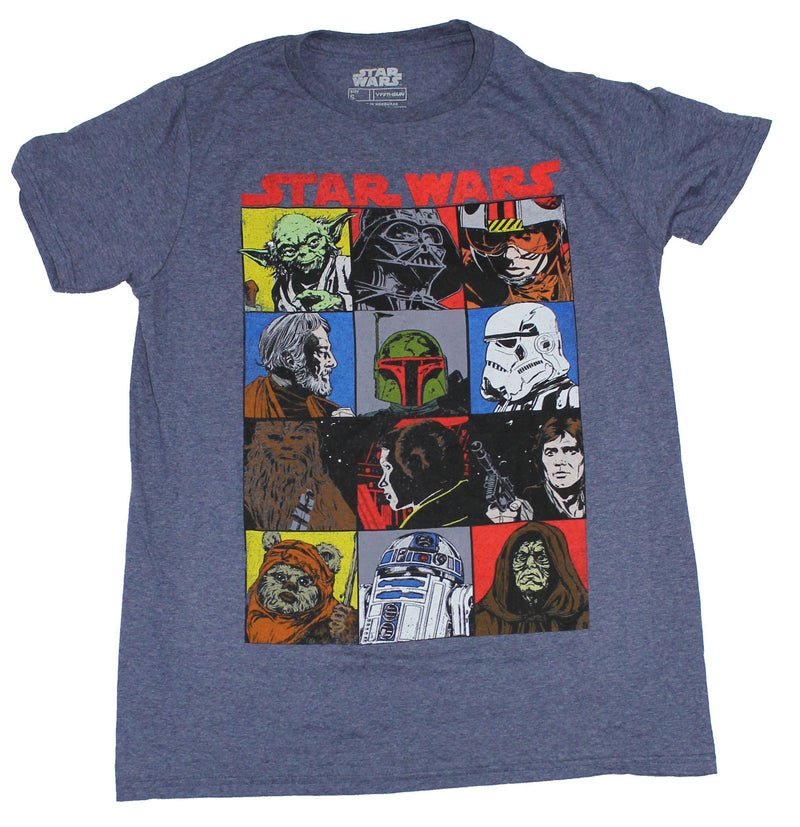 Star Wars Mens T-Shirt - Original Triolgy Comic 12 Box Grid - Inmyparentsbasement.com