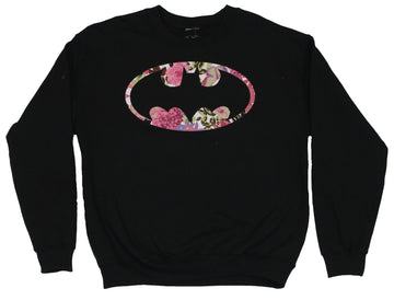Batman (DC Comics) Mens Crewneck Sweatshirt - Classic Floral Batman Logo Image