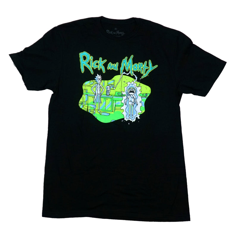 Ricky and Morty Mens T-Shirt - Green Lab Morty Being Electrified