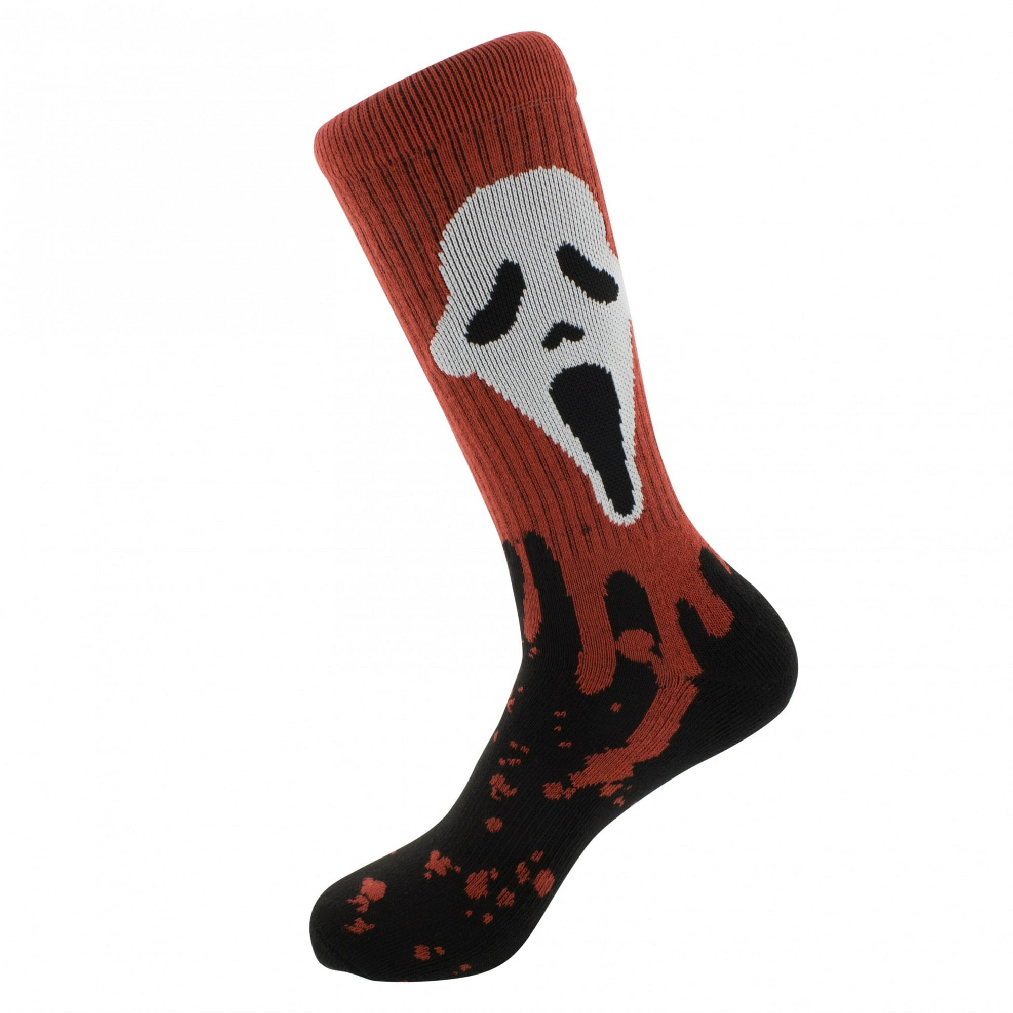 Scream Ghostface Red and Black Crew Socks