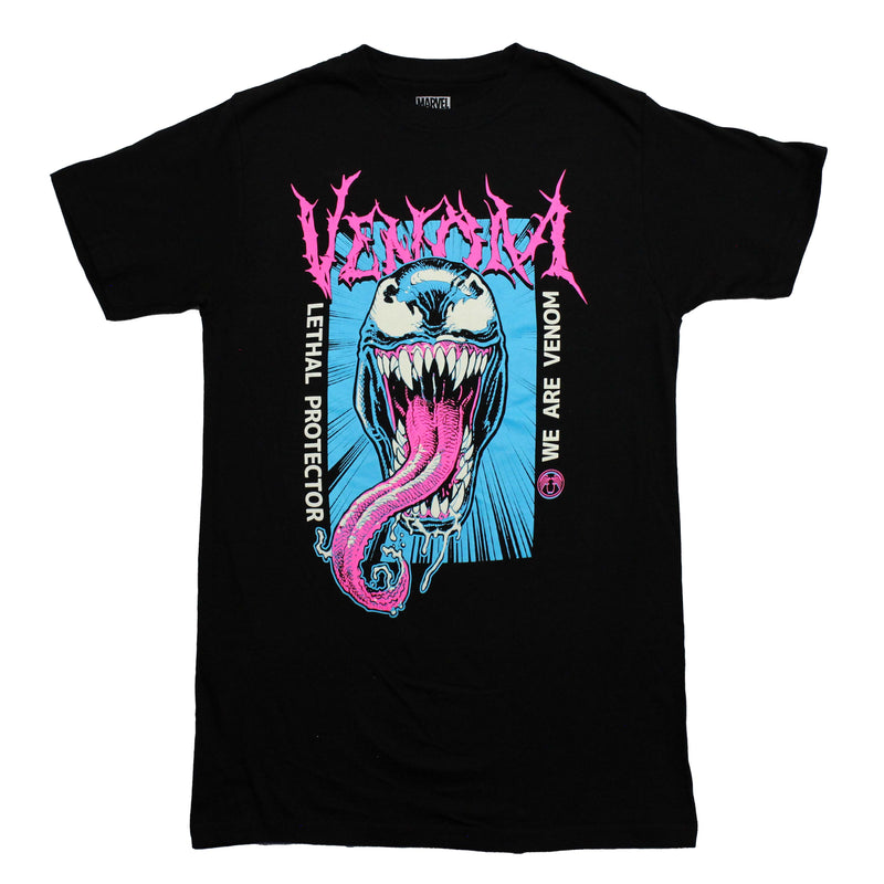 Venom Mens T-Shirt - Lethal Protector We Are Big Tongue Metal Box