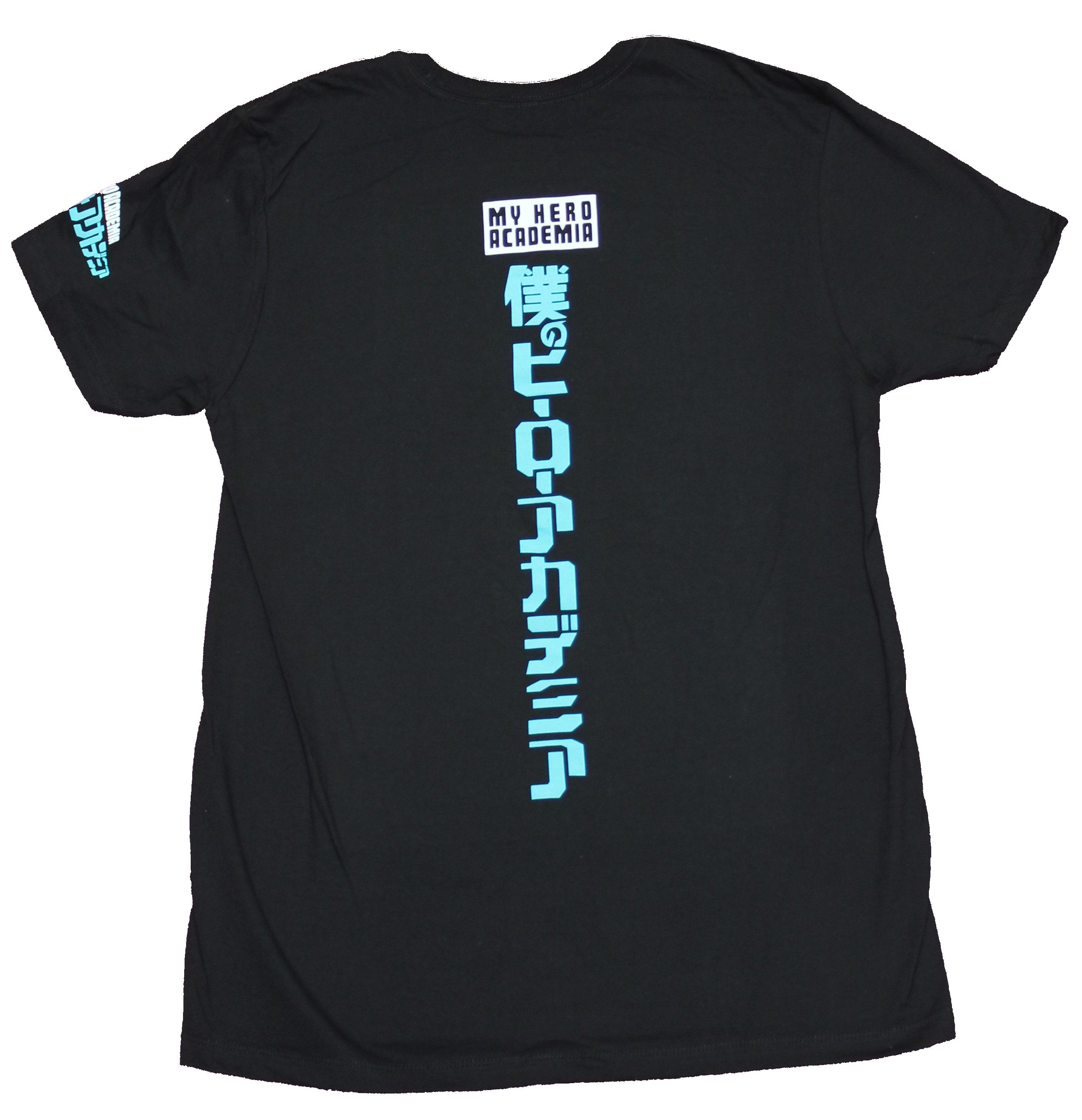 My Hero Academia Mens T-Shirt - Giant Student Attacking Aqua Blue Box Image