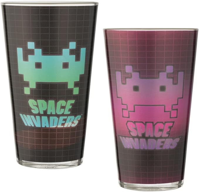 Space Invaders 2 pc. 16 oz. Laser Decal Glass Set