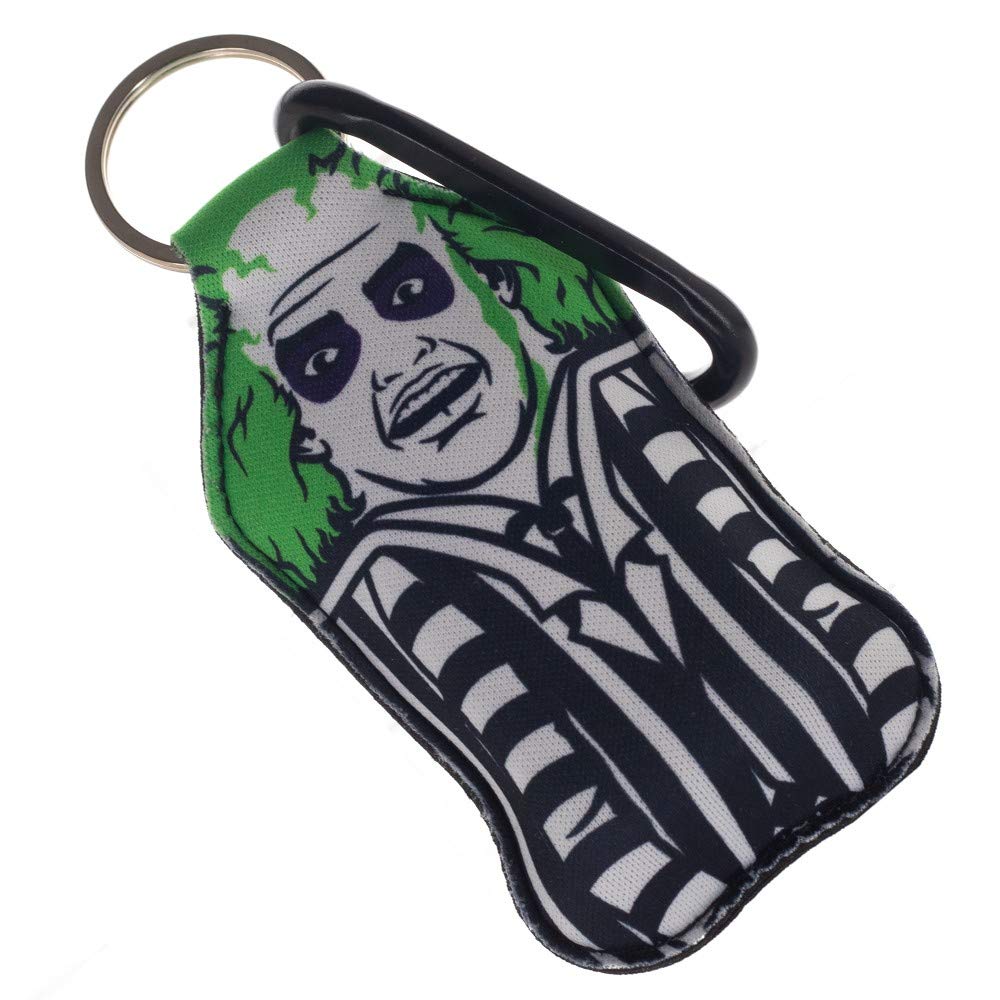 Beetlejuice Keychain with Hand Sanitizer Bottle Holder
