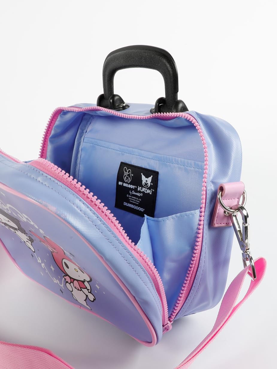 Bioworld Kuromi & My Melody Character Heart Blue Mini Crossbody Bag