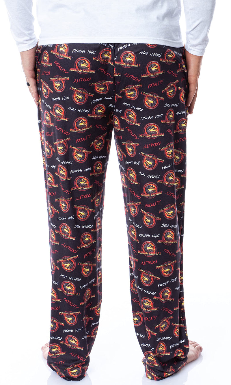 INTIMO Mortal Kombat Mens' Dragon Finish Him Fatality Sleep Pajama Pants