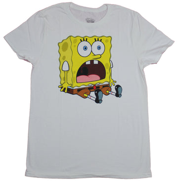 SpongeBob SquarePants Mens T-Shirt  - Seated Screaming Bob Image