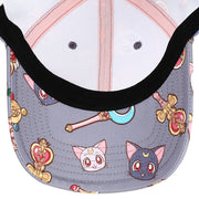 Sailor Moon Cats & Symbols All Over Print Snapback Hat Gray - Inmyparentsbasement.com