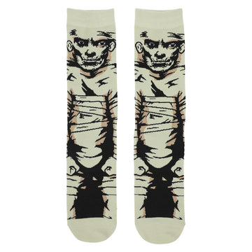 Bioworld Universal Monsters Mummy Men's White Animigos Crew Socks