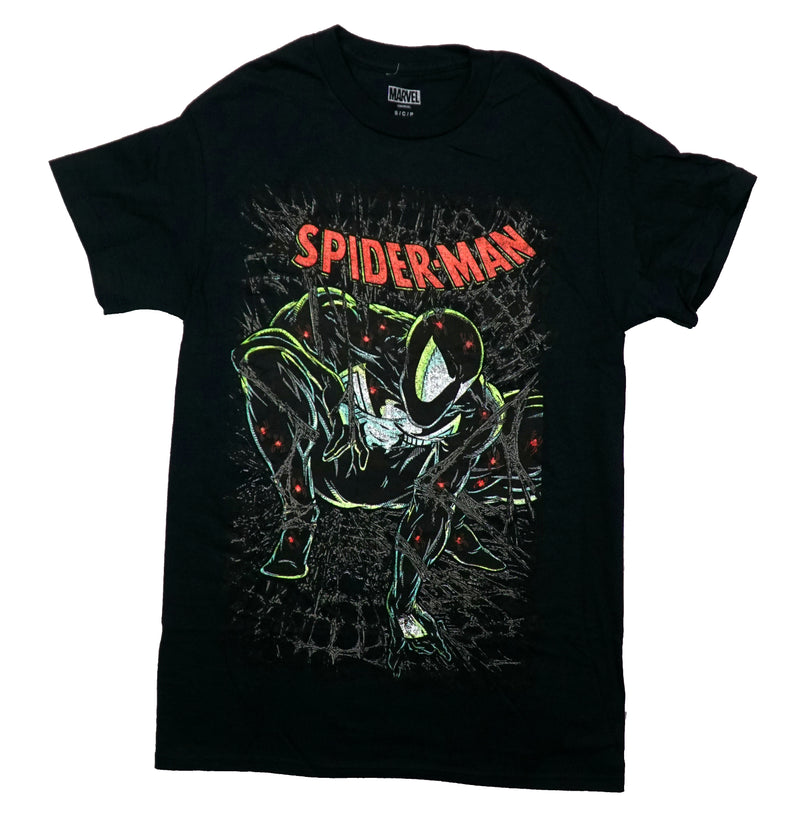 Spider-man Mesn T-Shirt - Green Tinted McFarlane Cover Art - Inmyparentsbasement.com
