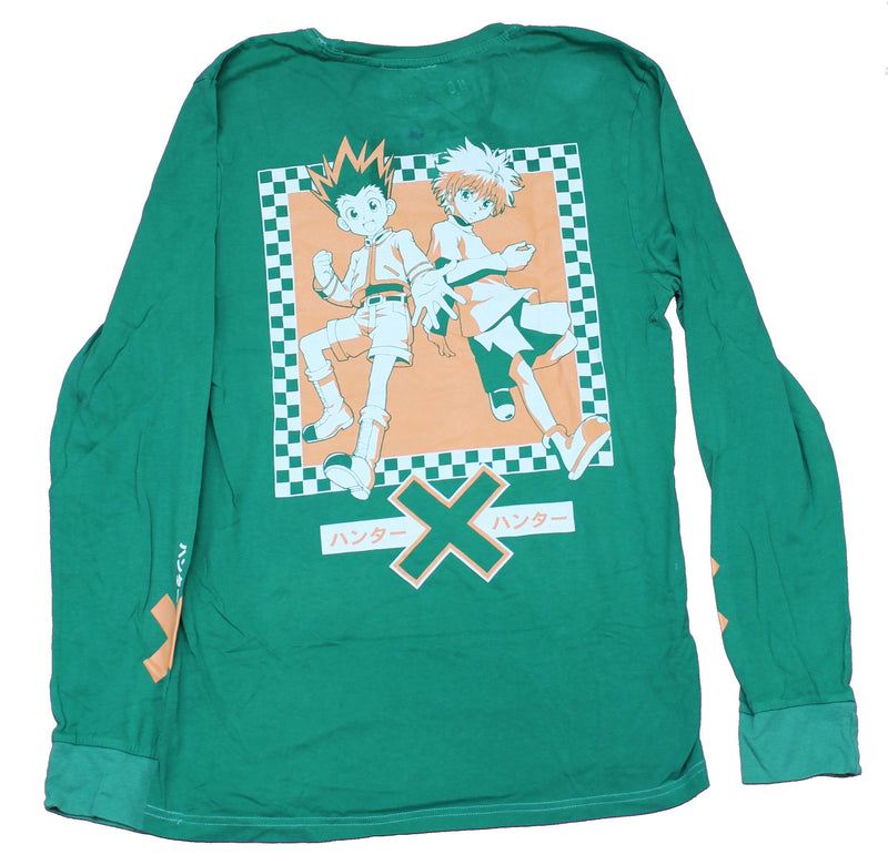 Hunter X Hunter Mens Long Sleeve T-Shirt - Salmon Logo Front  Duo Back