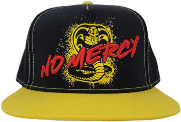 Ripple Junction Cobra Kai Snapback Hat Dojo Logo No Mercy Graffiti Structured Flat Bill Officially Licensed Black