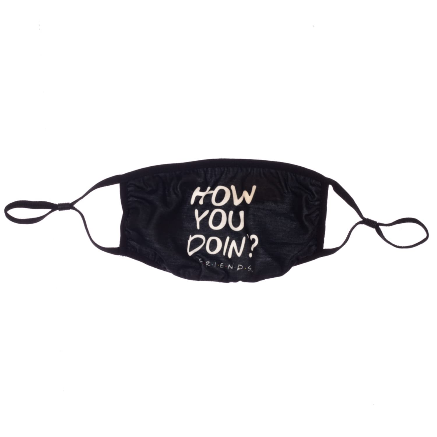 Friends Logo Quote Face Mask and Hat Combo Black