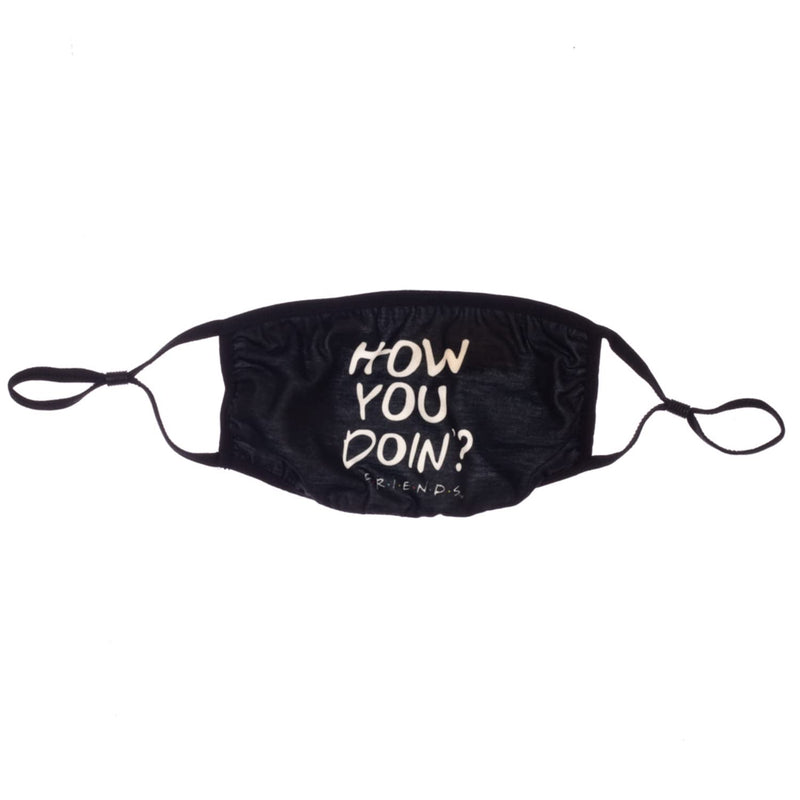 Friends Logo Quote Face Mask and Hat Combo Black