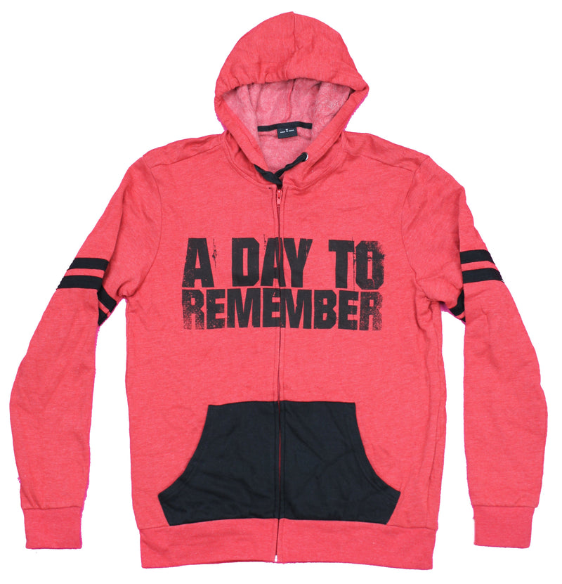 A Day to Remember Mens Zip Up Hoodie - Simple Word Distressed Logo