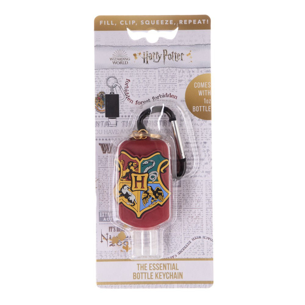 Harry Potter Hogwarts Plastic Bottle Holder Keychain W/ 1 oz. Reusable Bottle