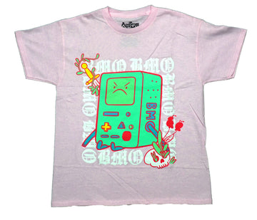 Adventure Time Mens T-Shirt - BMO Surrounded by Gothic Font