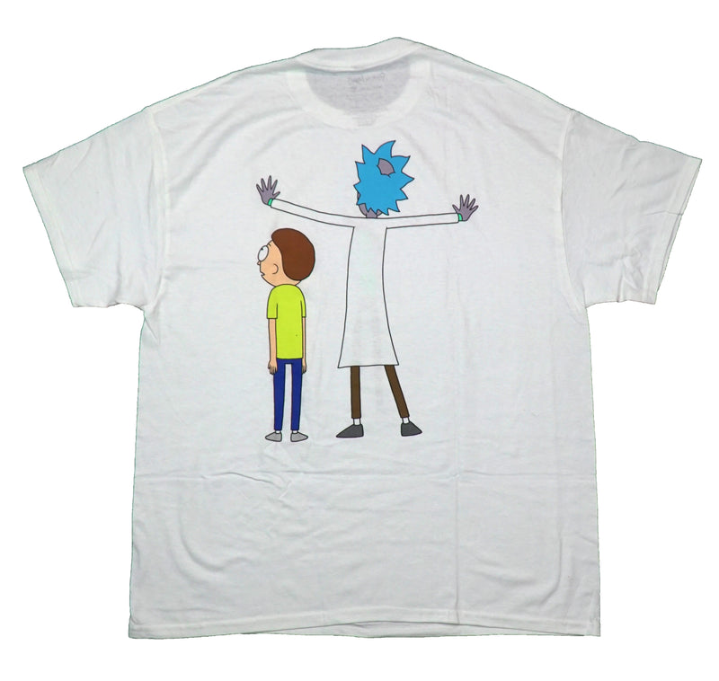 Rick and Morty Mens T-Shirt -  Both Looking Up Rear Image On Back