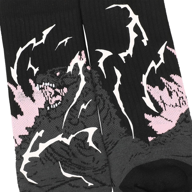 Bioworld Godzilla Vs. Kong The New Empire UV Color Change Godzilla Adult Athletic Crew Socks-OSFA