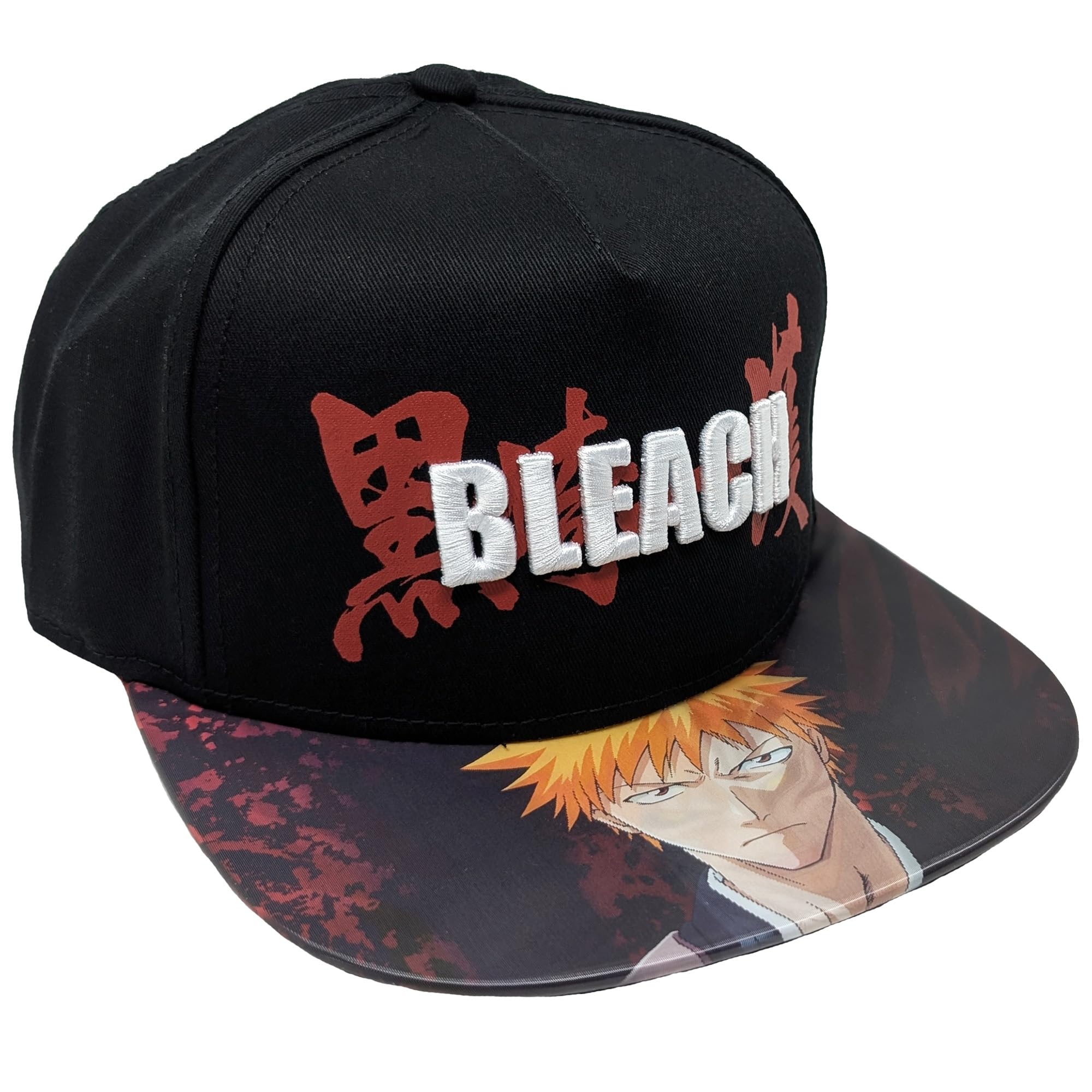 Ripple Junction Bleach Snap Back Hat Ichigo Kurosaki Lenticular Flat Bill 3D Embroidered Anime Logo Officially Licensed