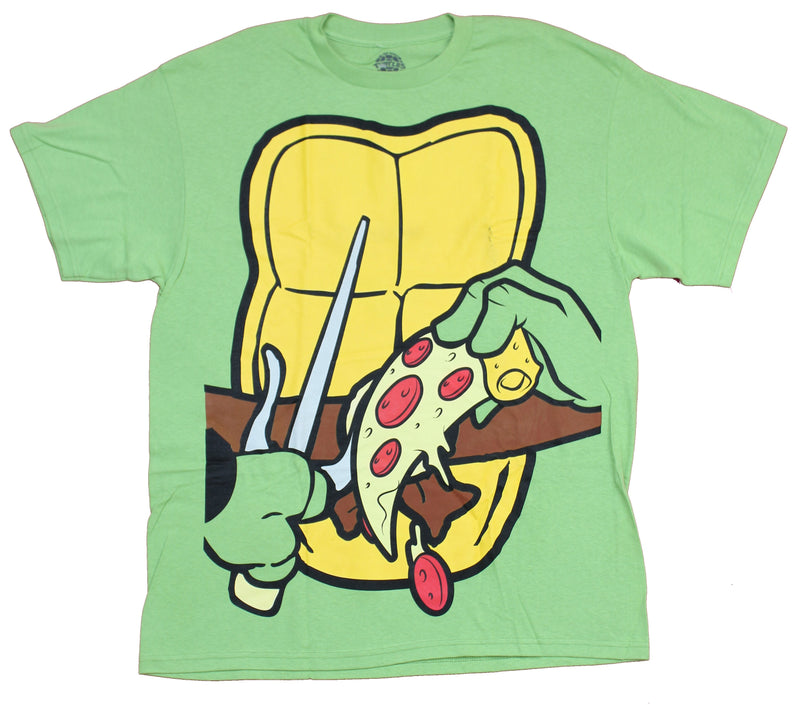 Teenage Mutant Ninja Turtles Mens T-Shirt - TMNT Costume Front with Pizza