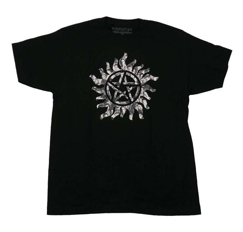 Supernatural Mens T-Shirt - Join the Hunt Pentagram Embedded Characters