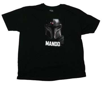 Star Wars Mens T-Shirt - Distressed Mandalorian Helmet over Mando