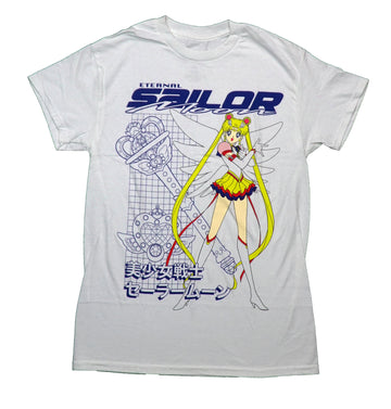 Sailor Moon Mens T-Shirt - Eternal Sailor Moon Standing Outlined Tiare