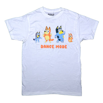 Bluey Mens T-Shirt - Bingo Bluey Bandit Chilli Dance Mode