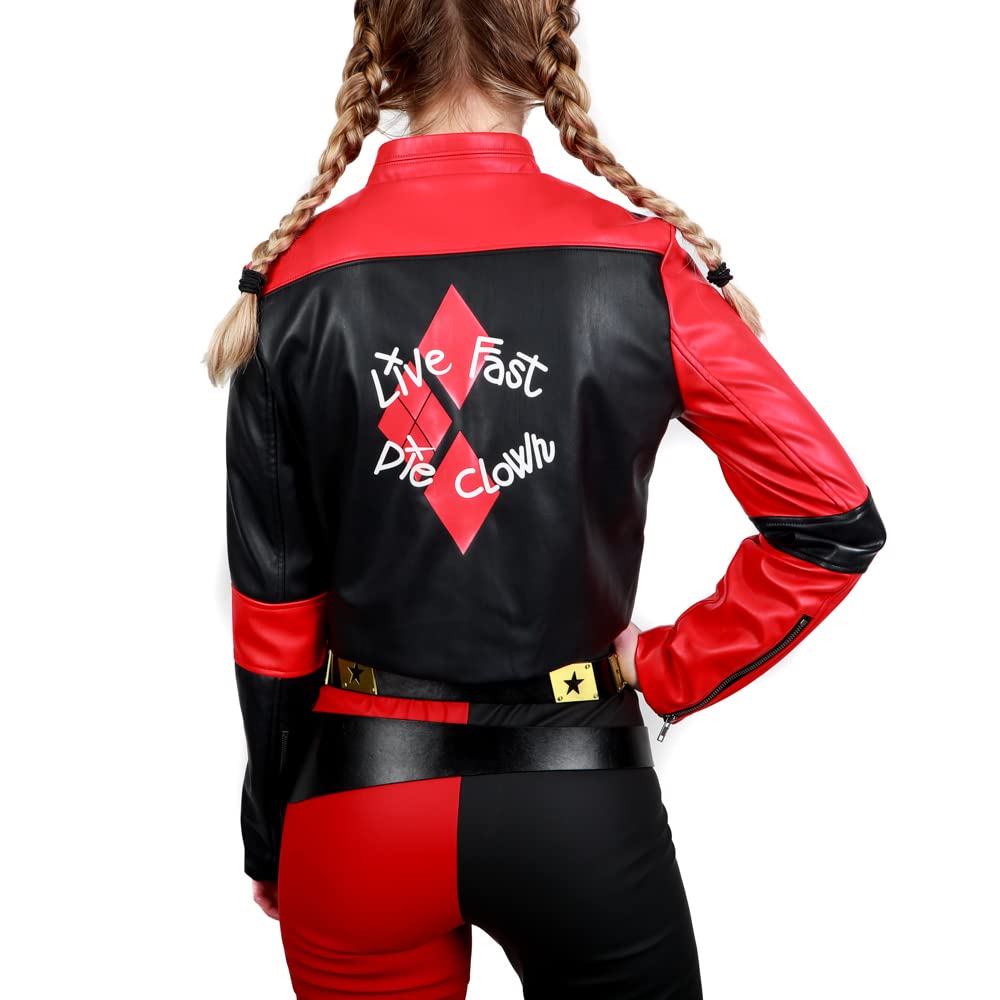 Harley Quinn Faux Leather Moto Jacket