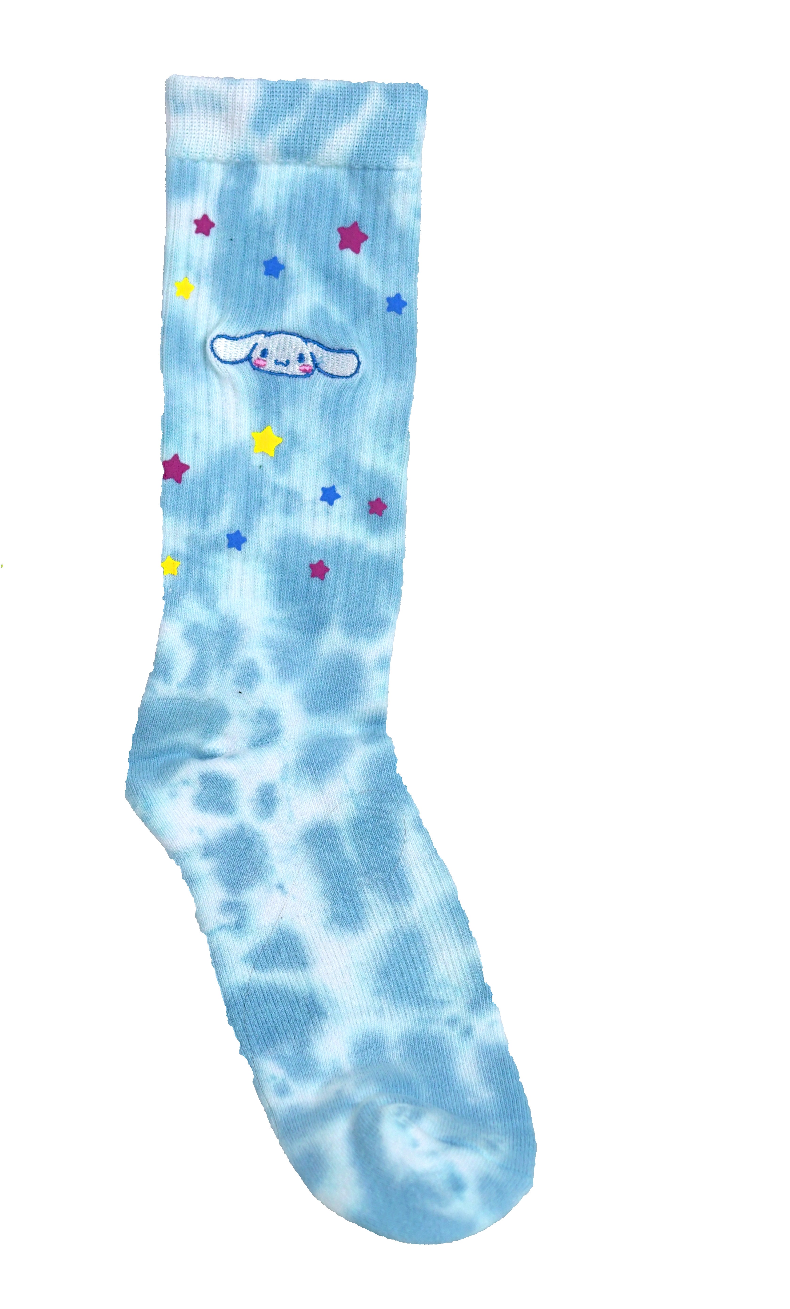 Cinnamoroll Sanrio Embroidered Tie Dye Crew Socks