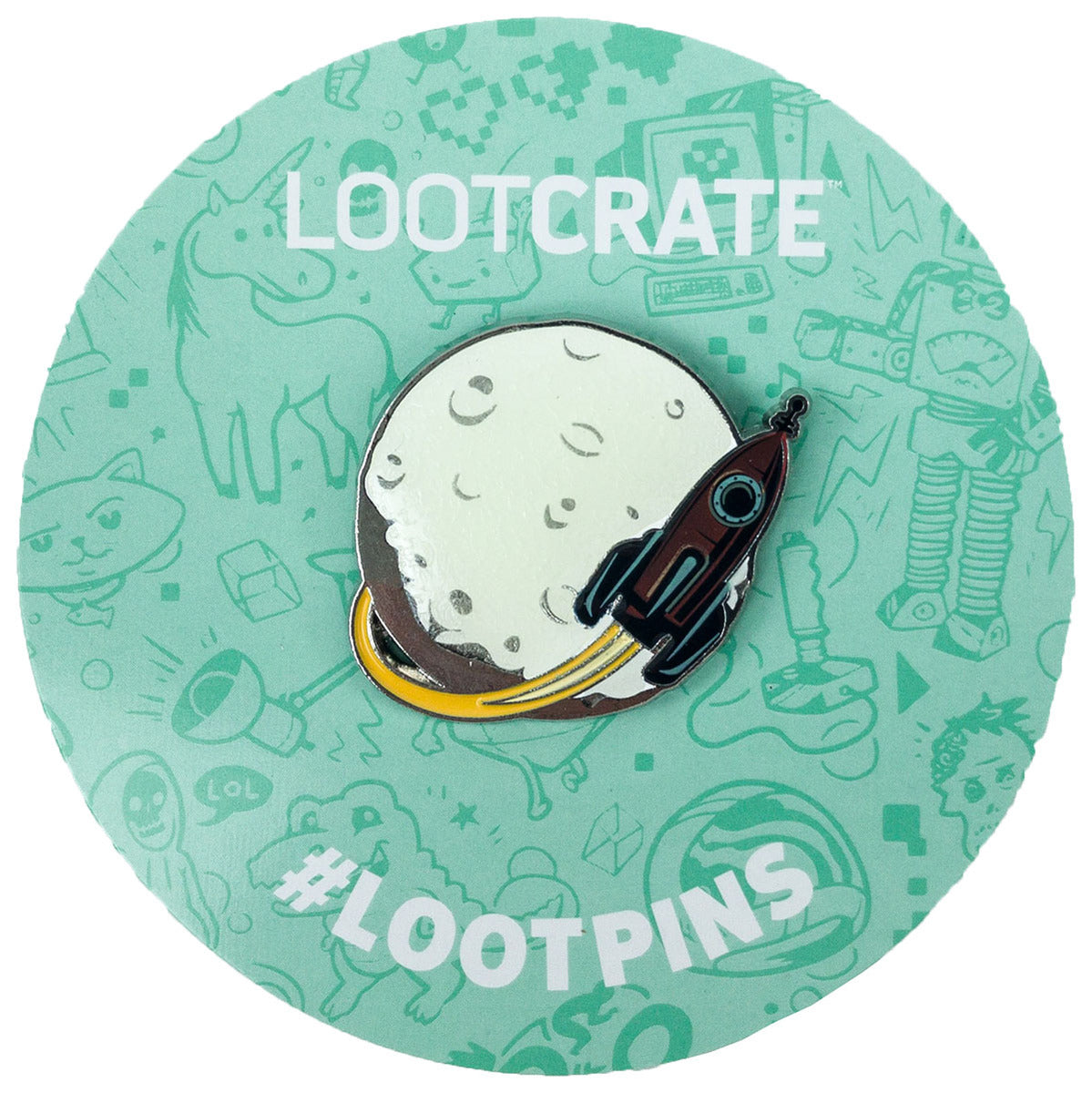 Rare L.E. Discontinued LootCrate Cosmic Theme Glow In The Dark Enamel Pin Loot Pins
