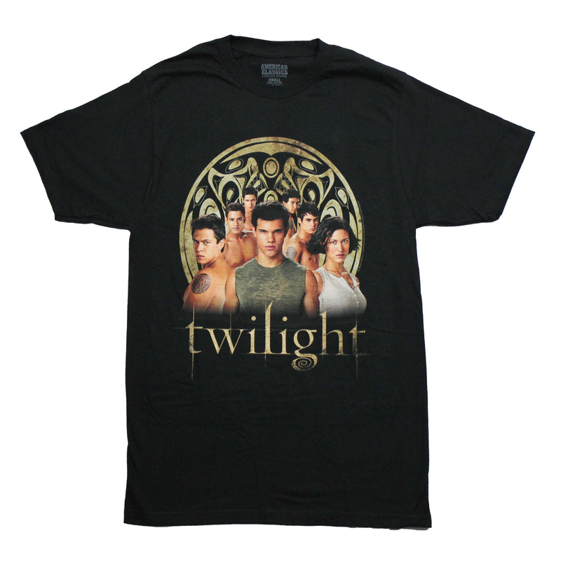 Twilight Mens T-Shirt -  Jacob at Center of Quileute Tribe Above Name