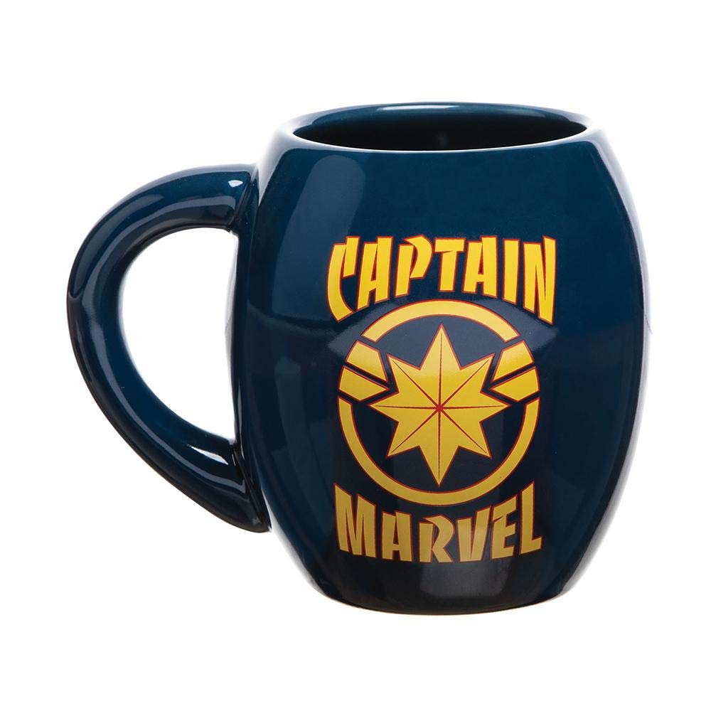 Vandor, Captain Marvel 18 oz. Oval Ceramic Mug, Blue