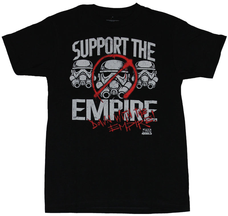 Star Wars Rebels  Mens T-Shirt - Support The Empire Down With Graffiti Image