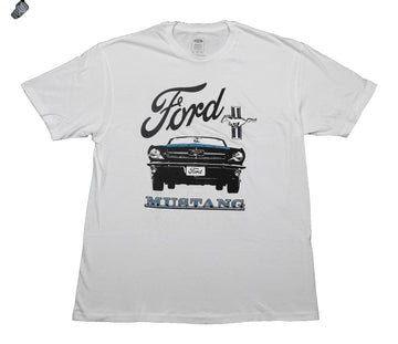 Ford Mens T-Shirt - Logo and Mustang Car